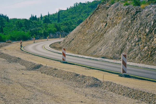 Construction Site Expressway Rural Area Cut Hill — Stockfoto