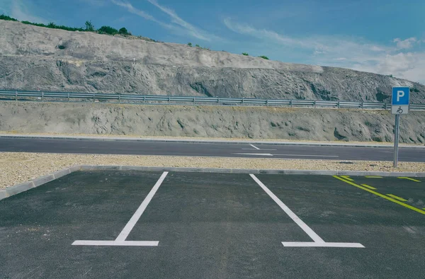 Construction Site Expressway Rural Area Parking Rest Area — Stock Photo, Image