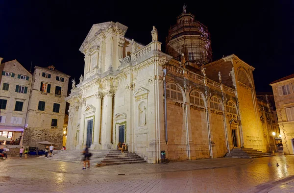 Dubrovnik Croatia August 2021 Long Exposure Dubrovnik Old Town Cathedral — Stock Photo, Image