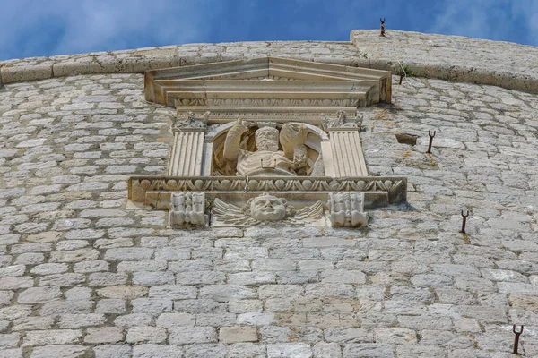 John Fortress Old City Medieval Statue Saint Blasius Patron Dubrovnik — Fotografia de Stock