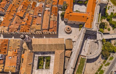 DUBROVNIK, CROATIA - APRIL 26 2022: Aerial view of the Onofrios faucet on Stradun or Plaza.