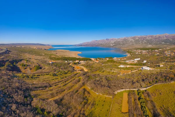 Landscape Aerial Shot Village Beach Rovanjska Croatia — Stockfoto