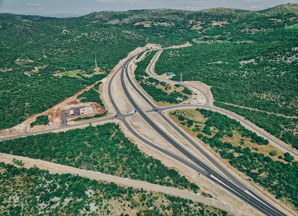 Expressway Peljesac Peninsula Construction Final Works Aerial View Construction Site — Stock Photo, Image