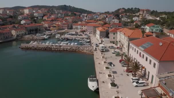 Sali Croacia Marzo 2022 Vista Aérea Del Pequeño Puerto Con — Vídeos de Stock