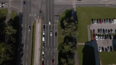 Hırvatistan 'ın Zagreb kentinin girişindeki kavşakların hava manzarası