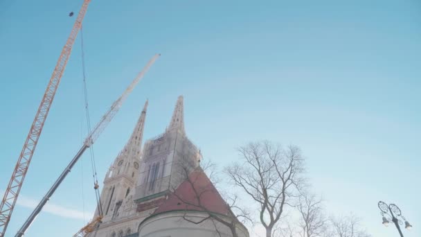 Zagrzeb Chorwacja Kwietnia 2020 Dzwony Katedralne Zostały Zniszczone Podczas Trzęsienia — Wideo stockowe