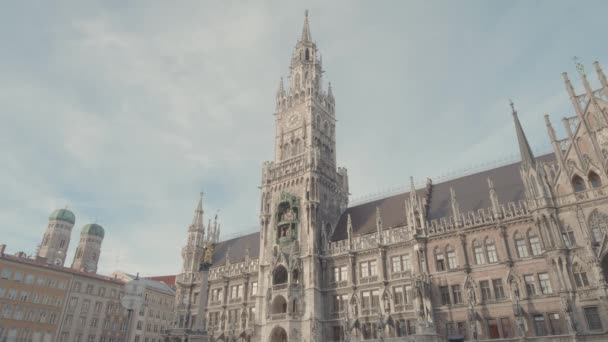 Munich Alemania Febrero 2020 Los Turistas Que Visitan Ayuntamiento Histórico — Vídeo de stock