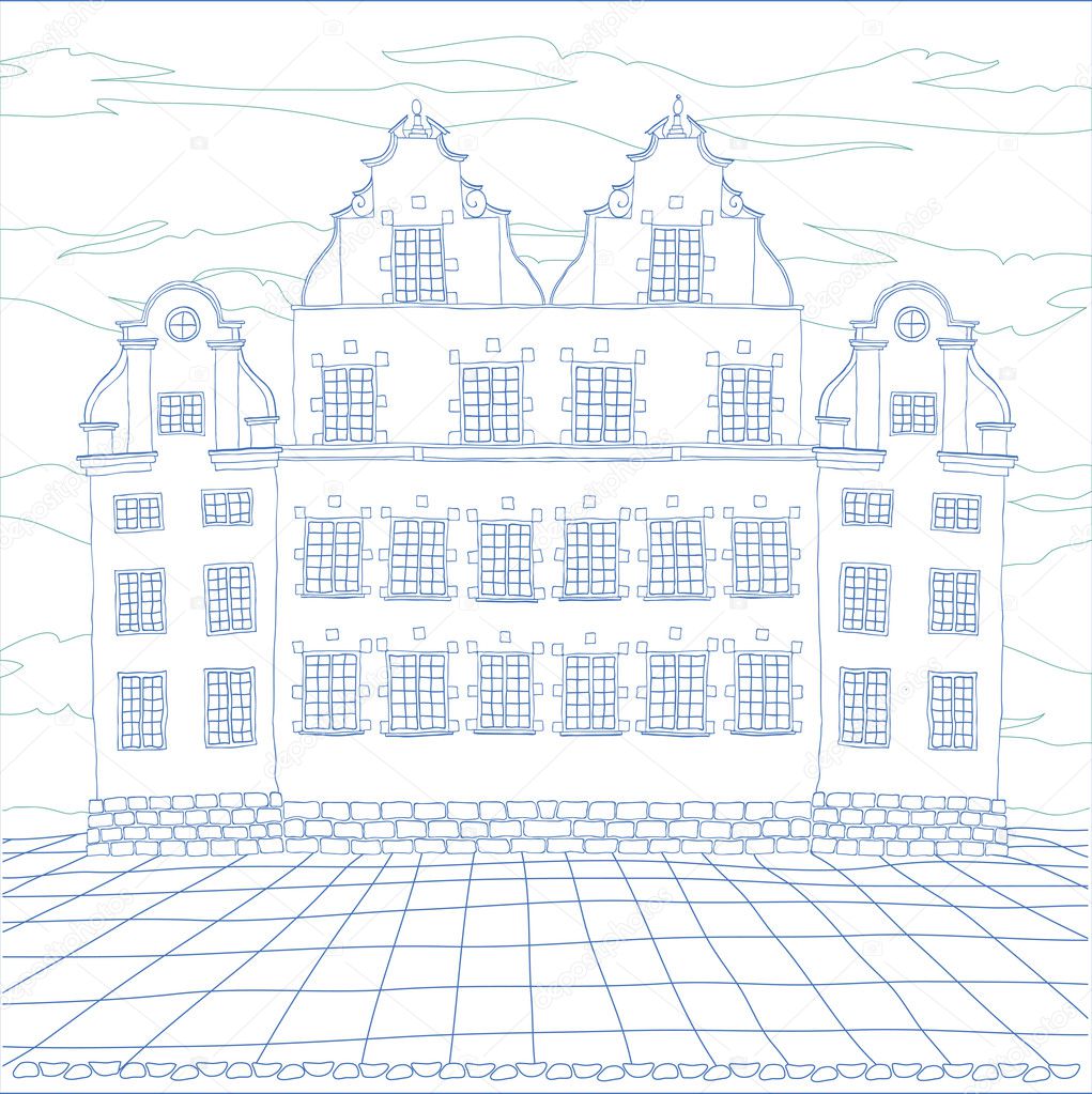 Vector hand drawn illustration to house
