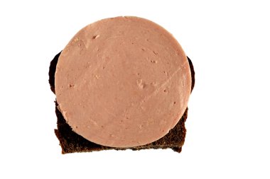 ekmek ve sosis beyaz zemin üzerine