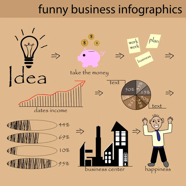 Lustige Business-Infografiken — Stockvektor