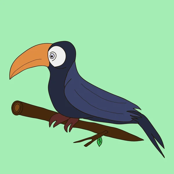 Toucan oiseau assis sur une branche — Image vectorielle