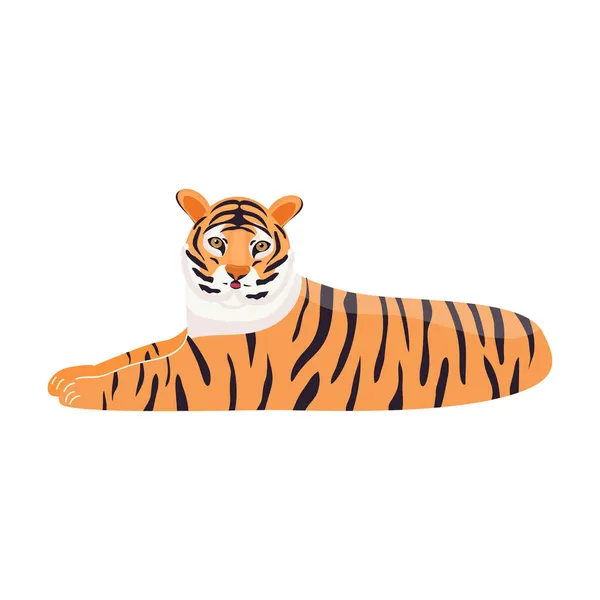 타이거 !. 2022 년의 상징. 일본 호랑이. 동물. 현대의 평평 한 형태의 벡터 삽화. — 스톡 벡터