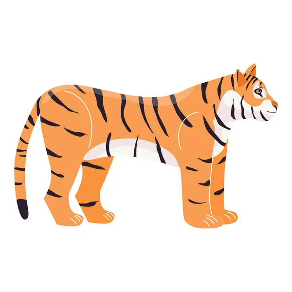 Тигр. Символ 2022 года. Японский тигр. Животные. Векторная иллюстрация в современном плоском стиле. — стоковый вектор