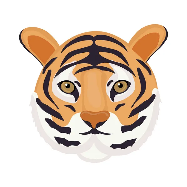 Тигр. Символ 2022 года. Японский тигр. Животные. Векторная иллюстрация в современном плоском стиле. — стоковый вектор