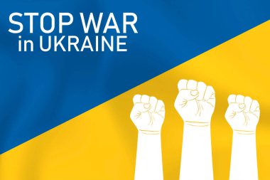 Ukrayna bayrağı. Savaşı durdurun. Barış ve sevgi. Savaşı protesto etmek. Dünya barışı. Tasarımın için..