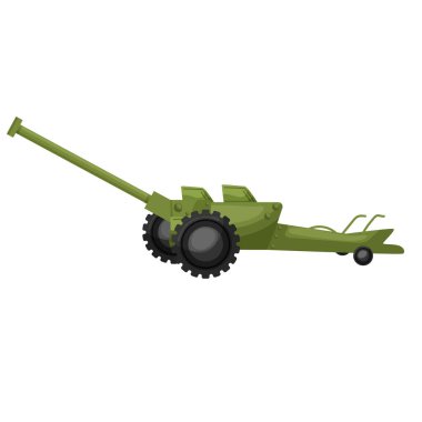 Antitank gun. Vector illustration with military equipment. The object is isolated on a white background. War. Army. For your design. clipart