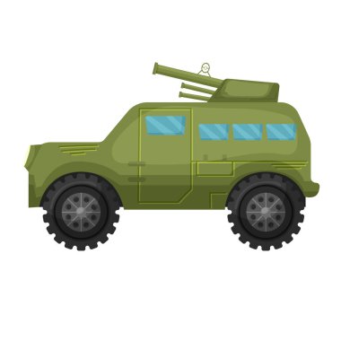 Zırhlı araç. Askeri teçhizatla vektör çizimi. Nesne beyaz bir arkaplanda izole edilmiştir. - Savaş. Ordu. Tasarımın için..