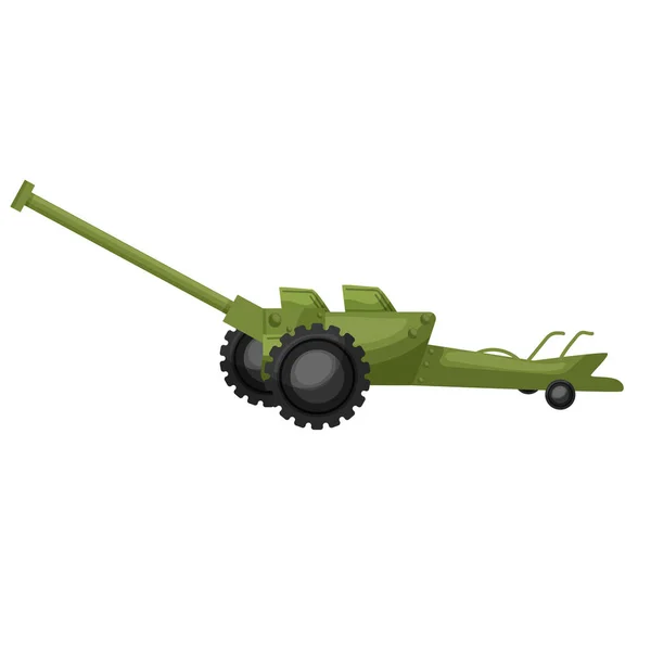 Antitank gun. Vector illustration with military equipment. The object is isolated on a white background. War. Army. For your design. — Stock Vector