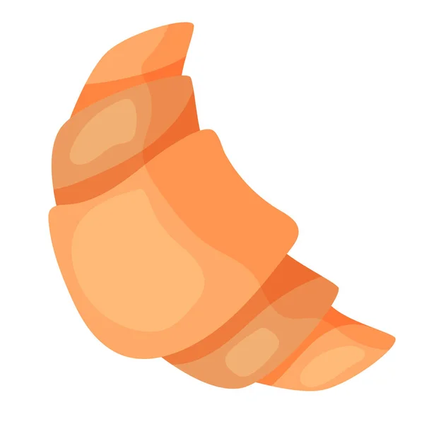 Croissant. View from above. Vector icon in cartoon style. isolated object — стоковый вектор