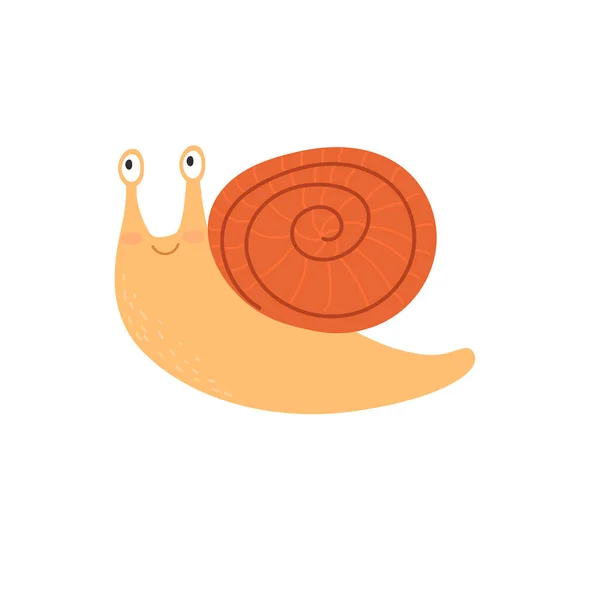 Snail Isolated White Background Sticker Cute Vector Illustration — Image vectorielle