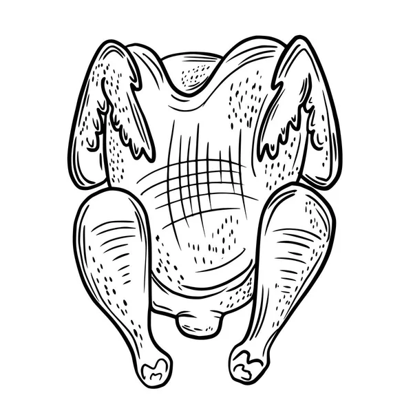 Vector Drawing Sketch Poultry Products Chicken Parts Leg Poultry Meat — стоковый вектор