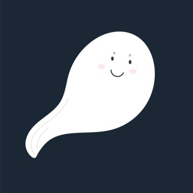 Cute and funny ghost. Halloween. All Saints Day. Cute character. Fright. vector object