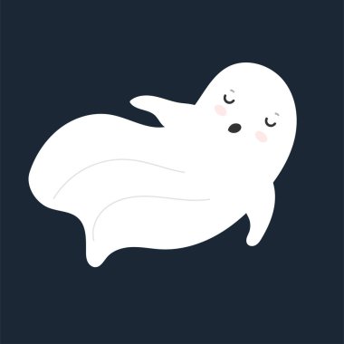 Cute and funny ghost. Halloween. All Saints Day. Cute character. Fright. vector object