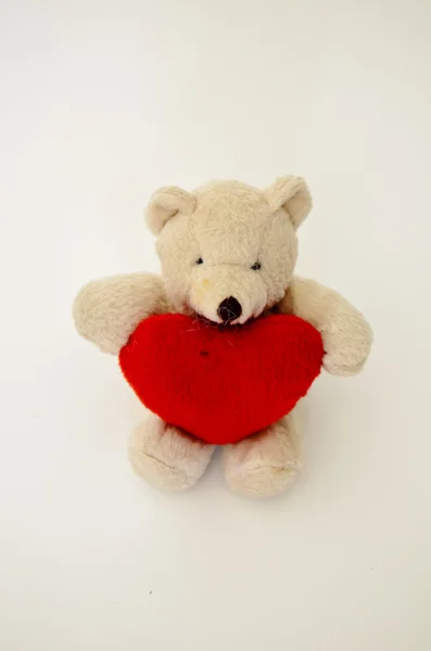 Bear with red heart — Stock Photo, Image