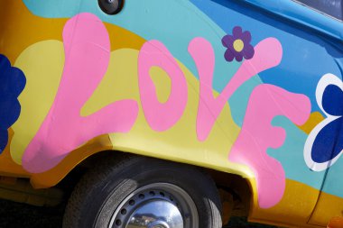 Love graffiti on a vehicle