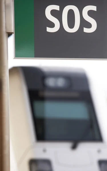 S.O.S. signal with train — Stock Photo, Image