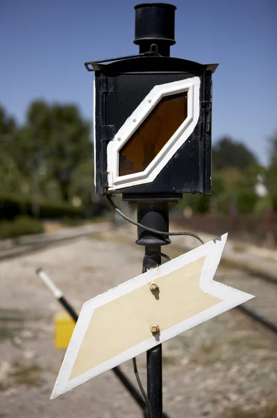 Señal de tráfico ferroviario —  Fotos de Stock