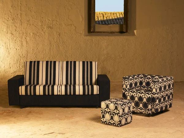Sofa en leunstoel — Stockfoto