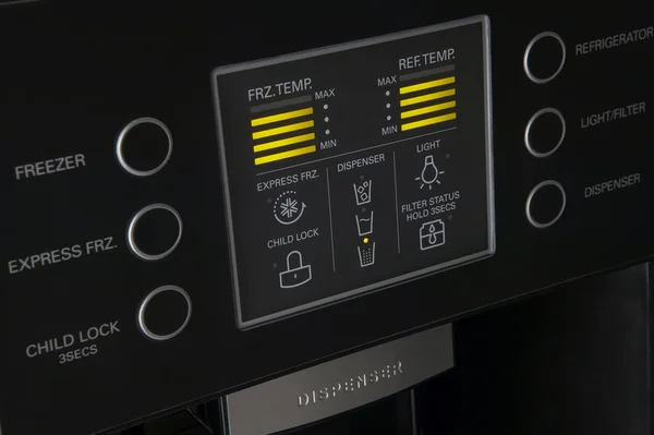 Painel de controle moderno da exposição do refrigerador — Fotografia de Stock