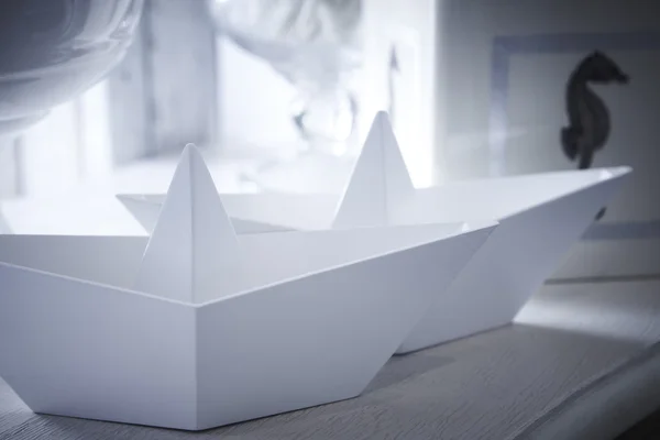 Papírové lodě — Stock fotografie