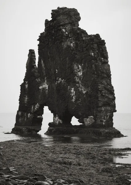 Islandia. Península de Vatnsnes. Monolito de roca de Hvitserkur . — Foto de Stock