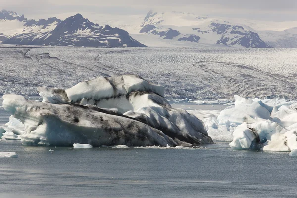 Islande. Région sud-est. Jokulsarlon. Icebergs, lac et glacier — Photo