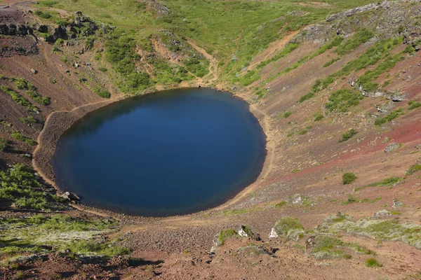 Iceland. South area. Golden Circle. Kerid crater filled with wat — Stock Photo, Image