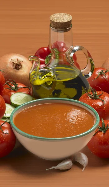 Bowl of gazpacho as done in Spain — Stock Photo, Image