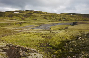 İzlanda. Güney bölgesi. lakagigar. volkanik manzara.