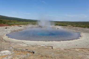 Iceland. South area. Golden Circle. Geyser. Thermal spring. clipart