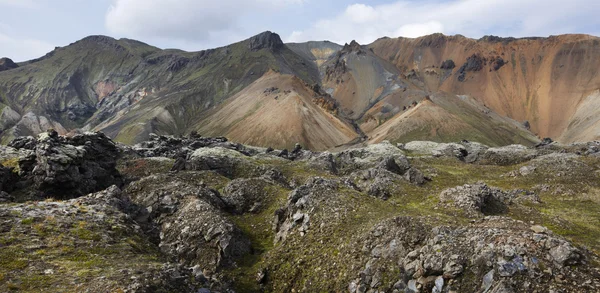 Iceland. South area. Fjallabak. Volcanic landscape with rhyolite — Stock Photo, Image