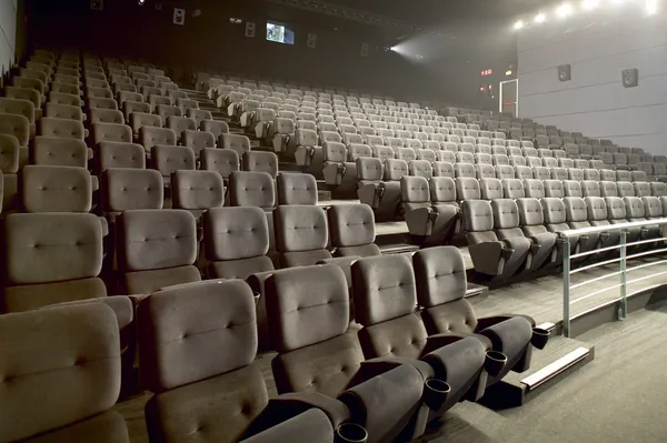 Modern big cinema auditorium interior — Stock Photo, Image