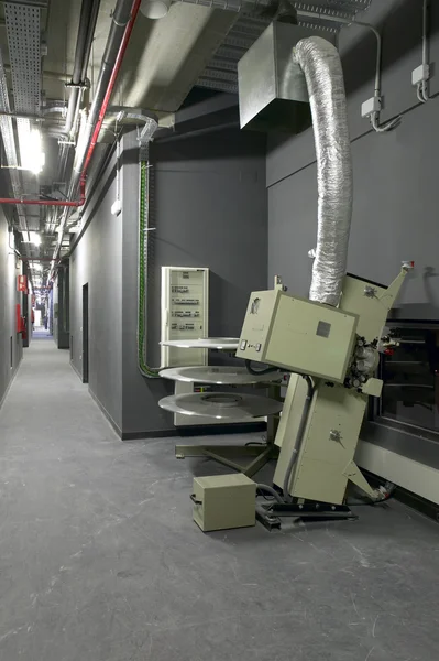 Corridor with projectors and machinery for cinemas — Stock Photo, Image