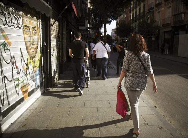 People walking on a street. Downtown. — Stock Photo, Image