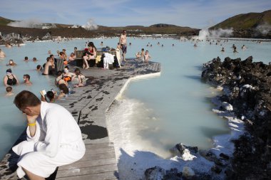 İzlanda. Reykjanes Yarımadası. mavi lagün. Jeotermal spa s