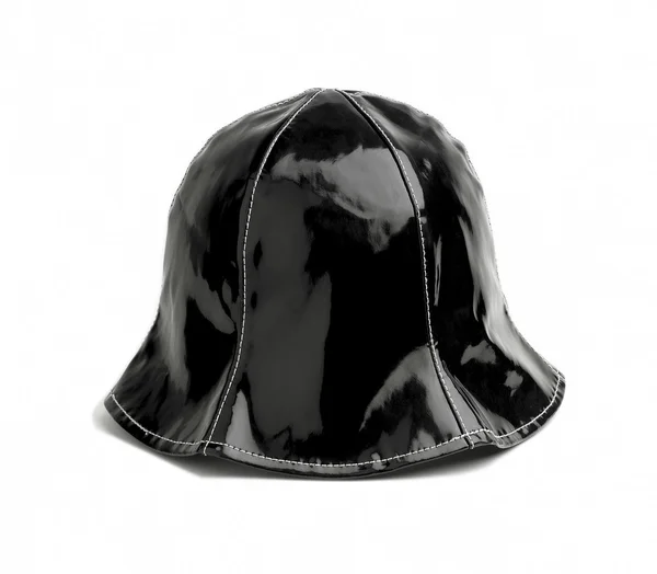 Samice černý klobouk izolovaných na bílém — Stock fotografie