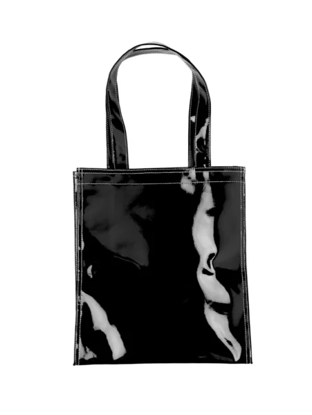 Женский черный пластиковый пакет изолирован на белом — стоковое фото