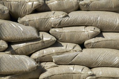 plastik torbalar ayrıntılı olarak paketlenmiş kum