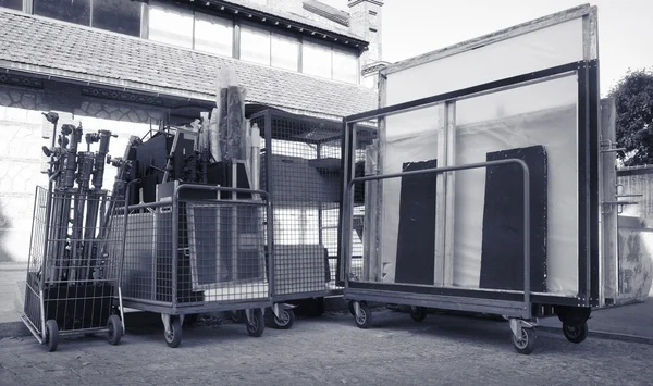 Cinema equipment on a shooting location — Stock Photo, Image