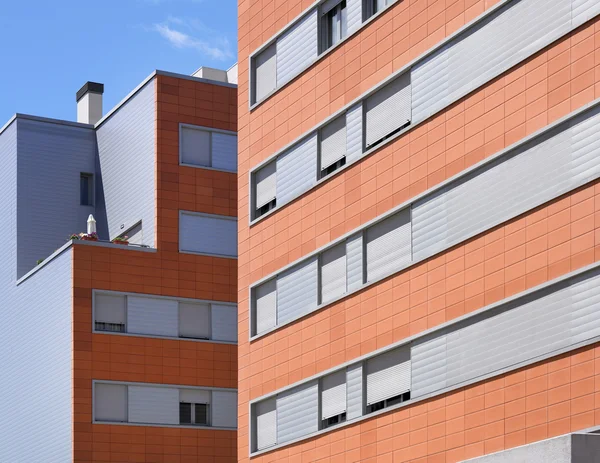 Moderna fachada de edificio con revestimiento cerámico —  Fotos de Stock